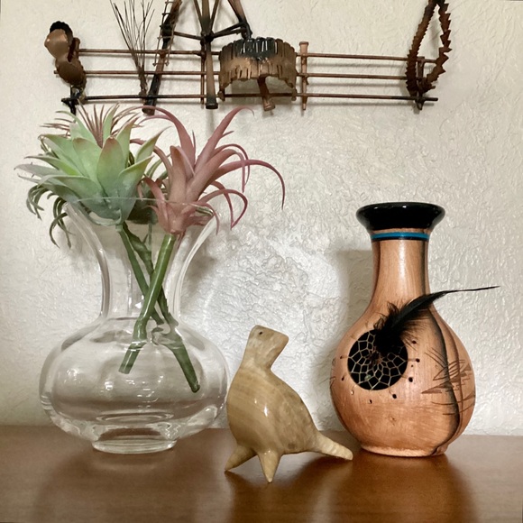 Devon By Wedgwood Hand Blown Clear Crystal Optical Floral Art Vase Vintage EUC - Picture 6 of 16